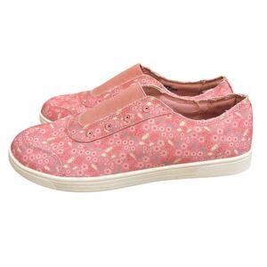 Spenco Floral Print Canvas Slip On Shoes Women's Size 10 B